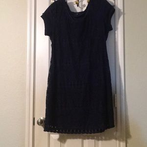 EUC Navy crochet mini dress